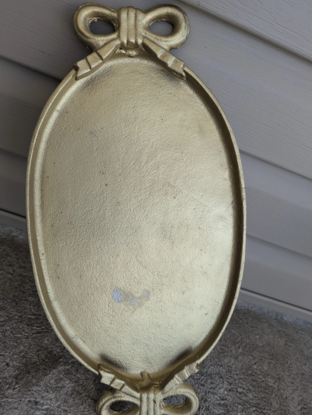 Gold Oval Tray with Bow Accents
