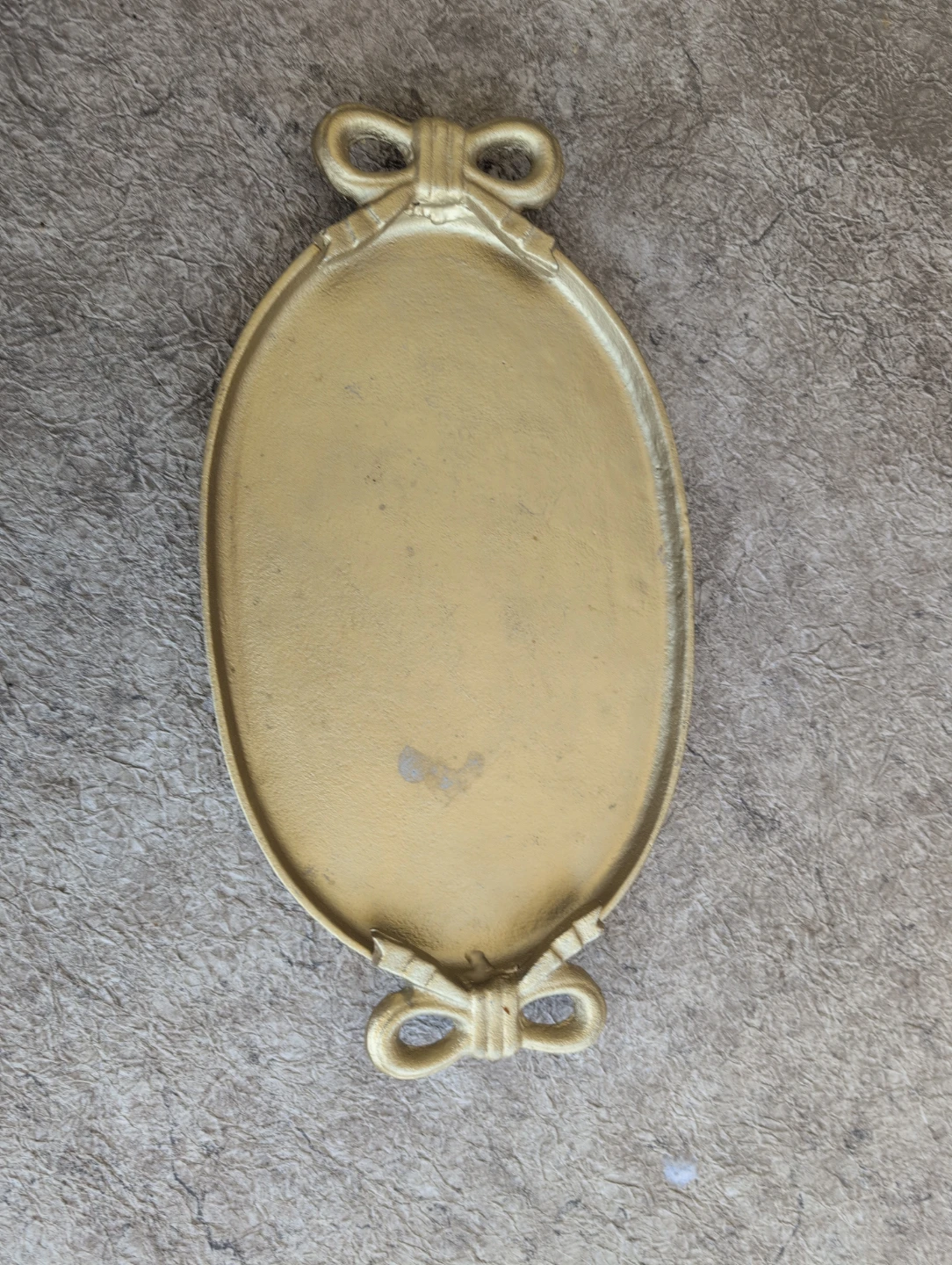 Gold Oval Tray with Bow Accents - photo 2