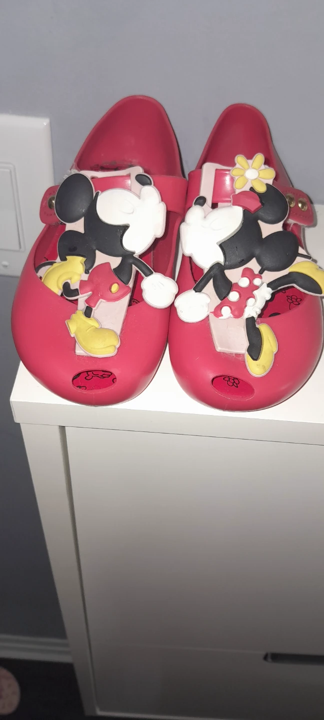 Mini Melissa Red Mickey & Minnie Mouse Jelly Shoes Size 10 US