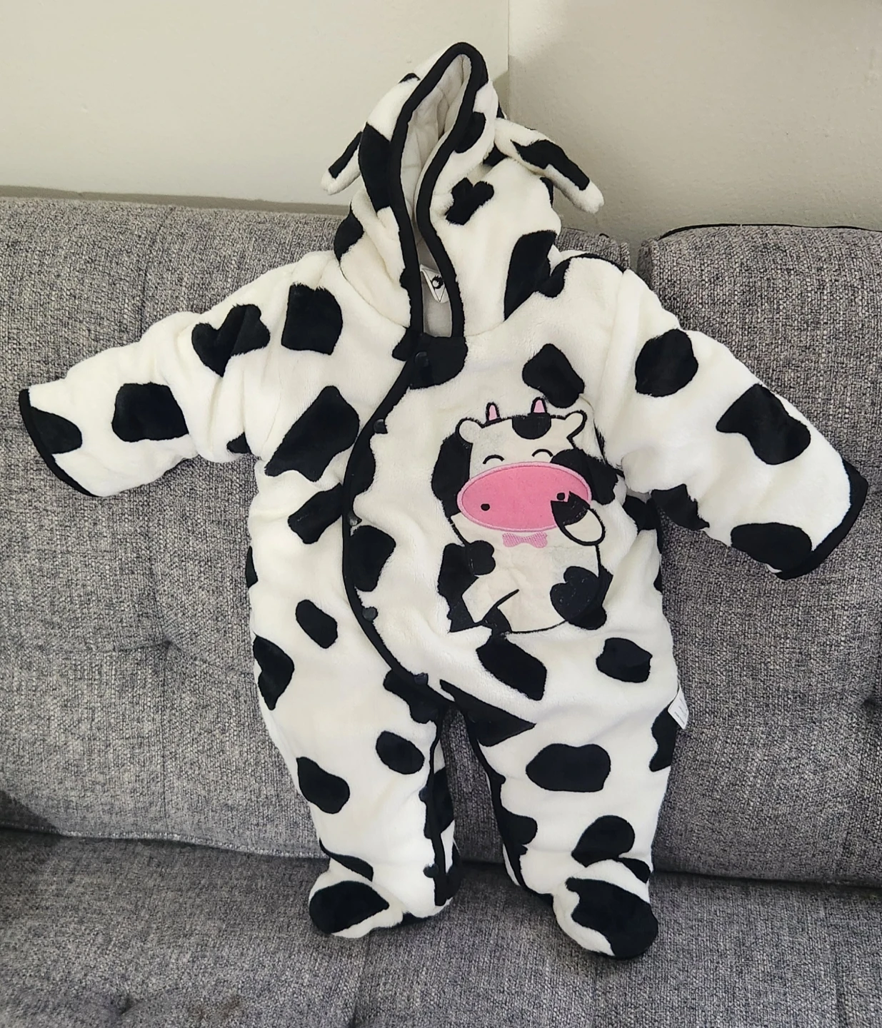 Baby Cow Print Snowsuit 0-4