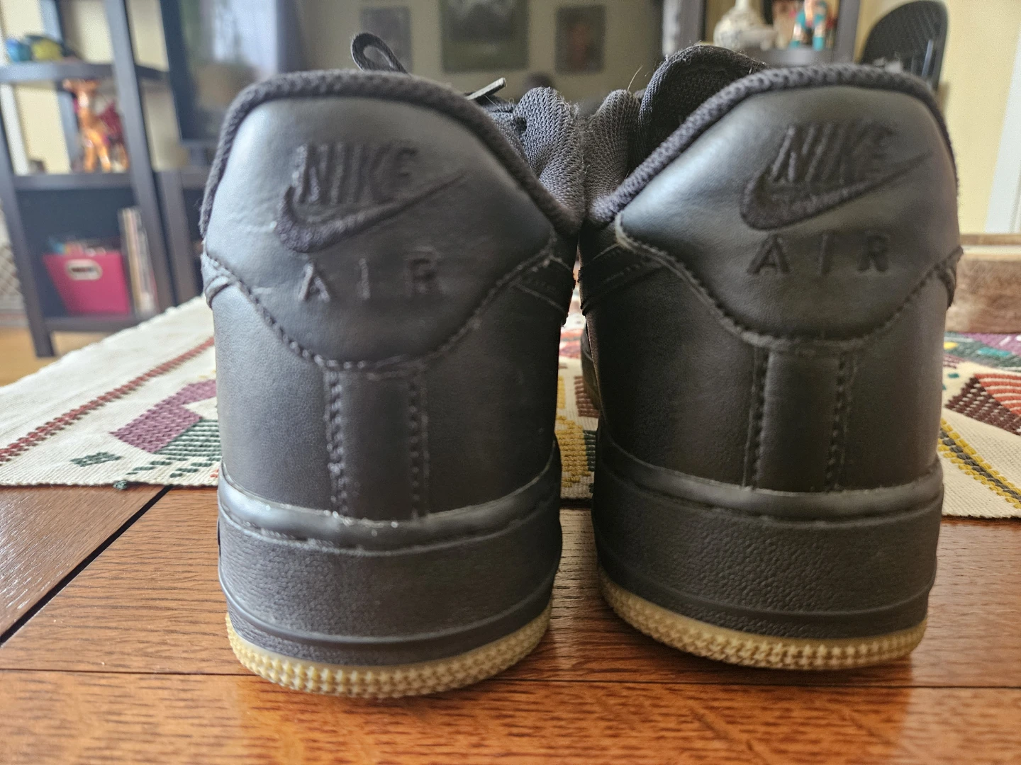 Nike Air Force 1 Men's Black Leather Sneakers - photo 4
