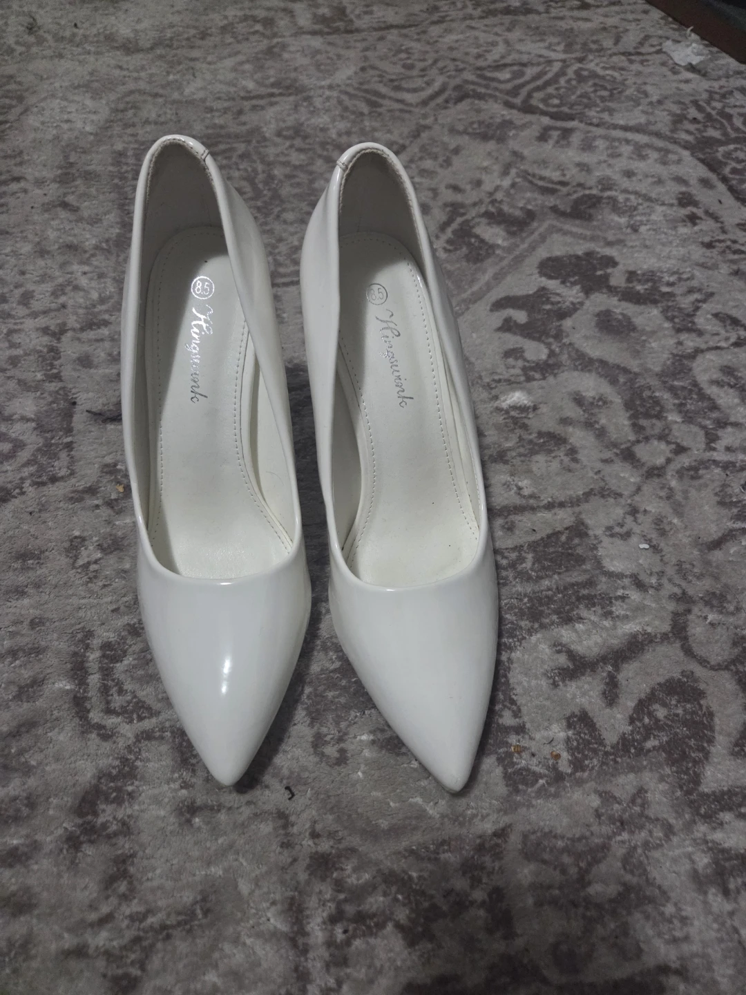 White Pointed Toe Heels - Size 8.5