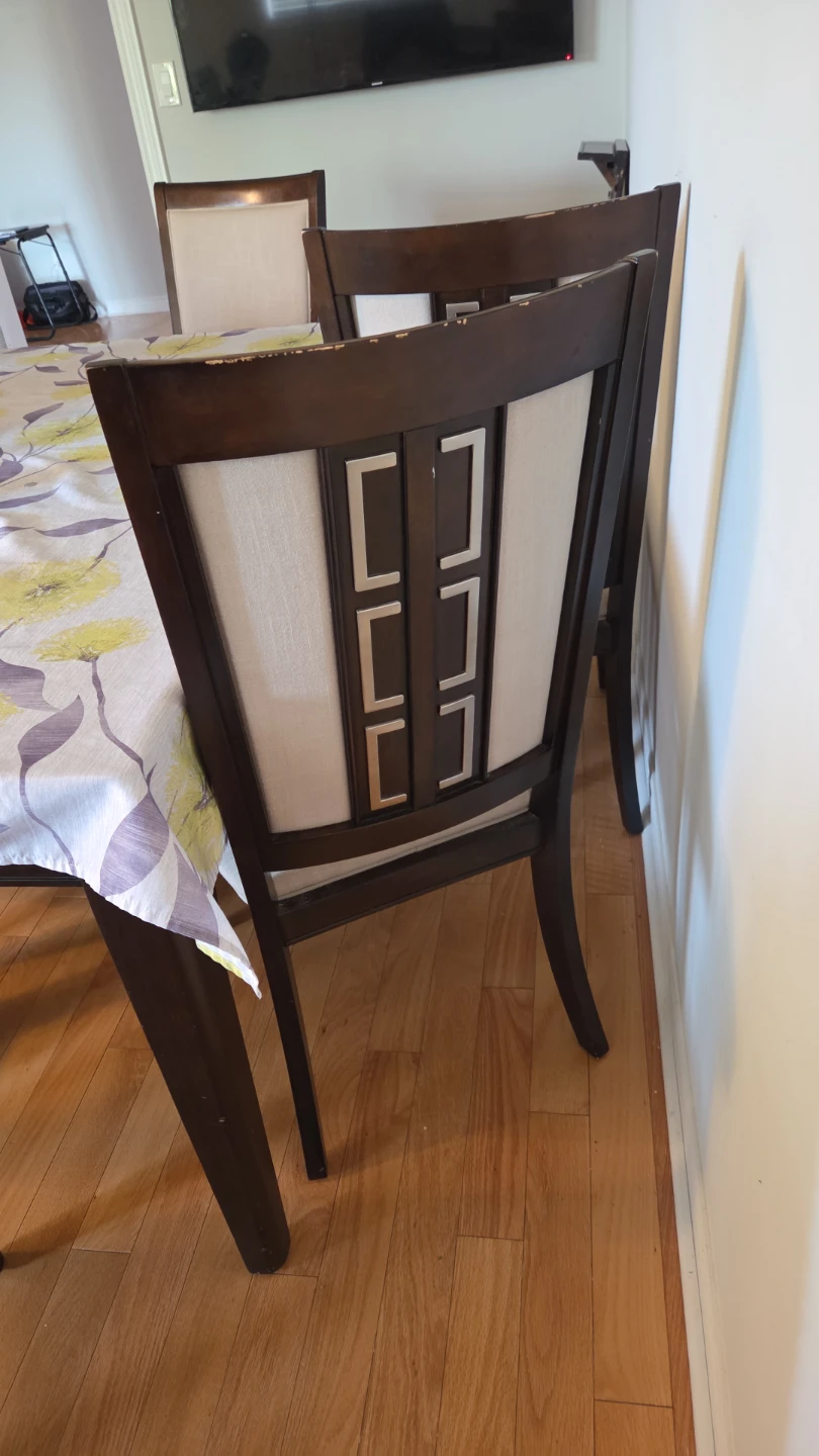 Dark Wood Dining Table Set with 6 Chairs - photo 3