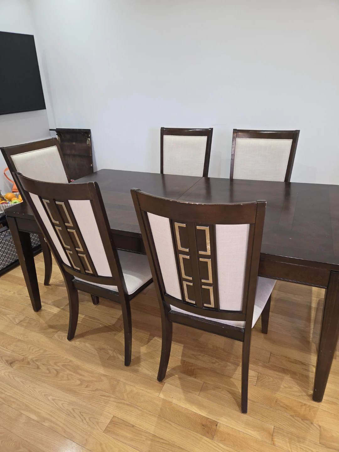 Dark Wood Dining Table Set with 6 Chairs - photo 5