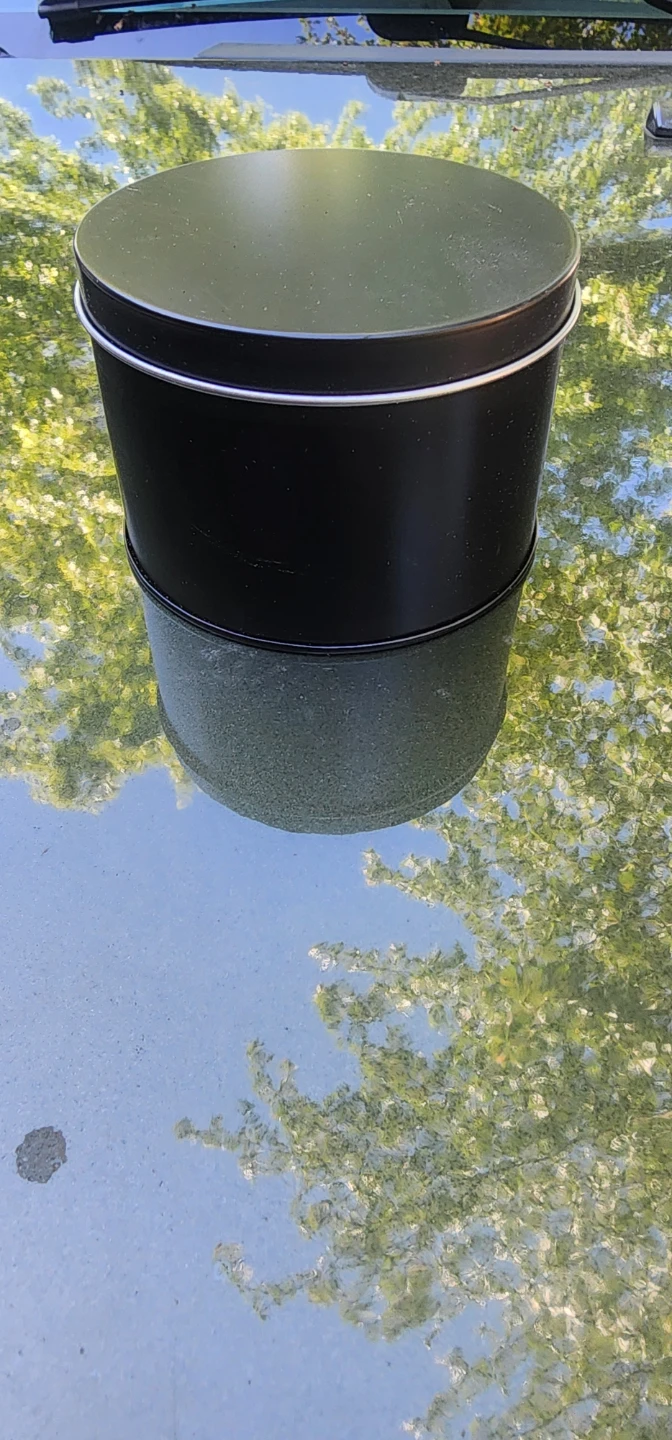 Black tin box with foam inserts