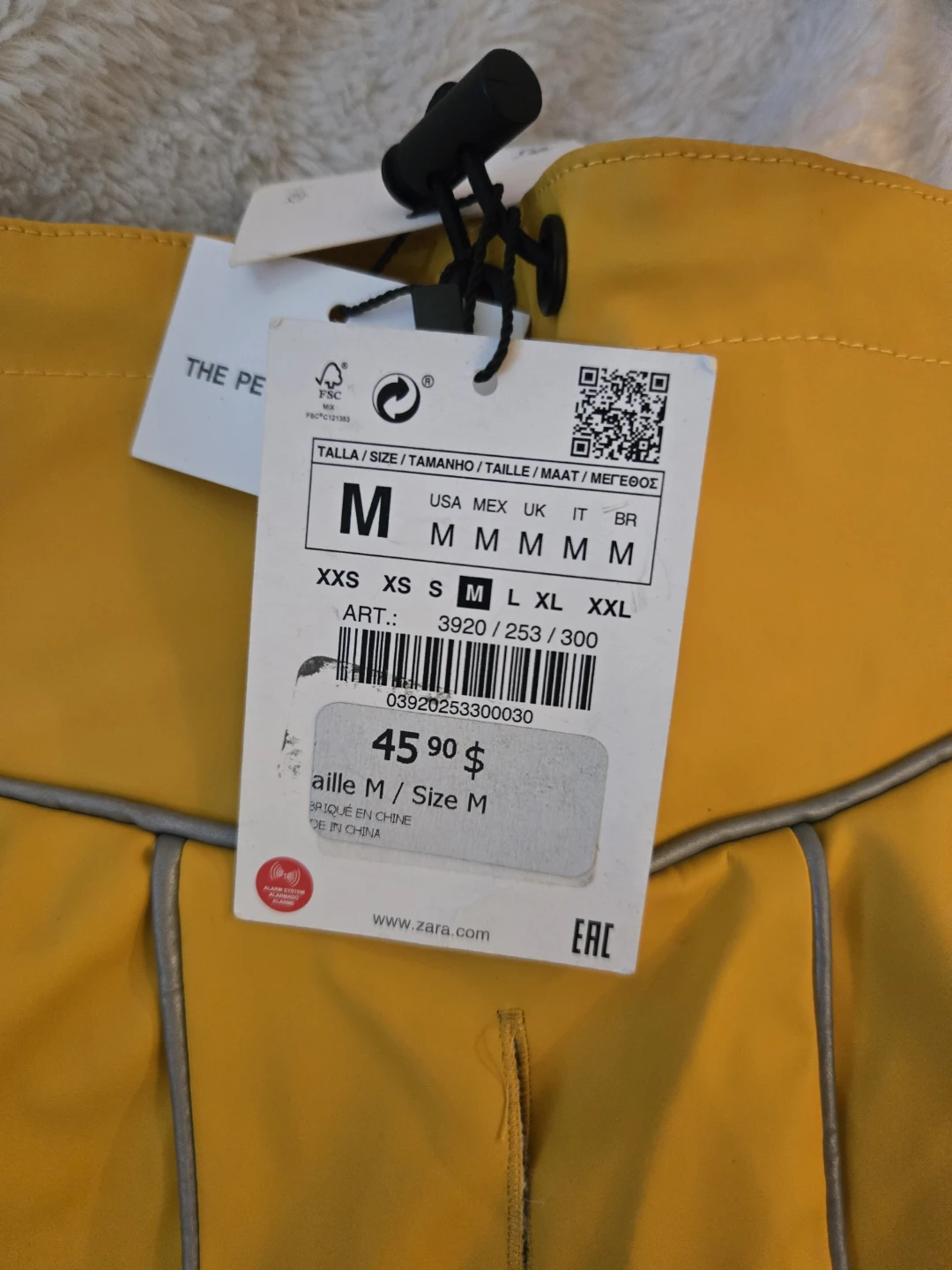 Zara Yellow Dog Raincoat - Size M - photo 3