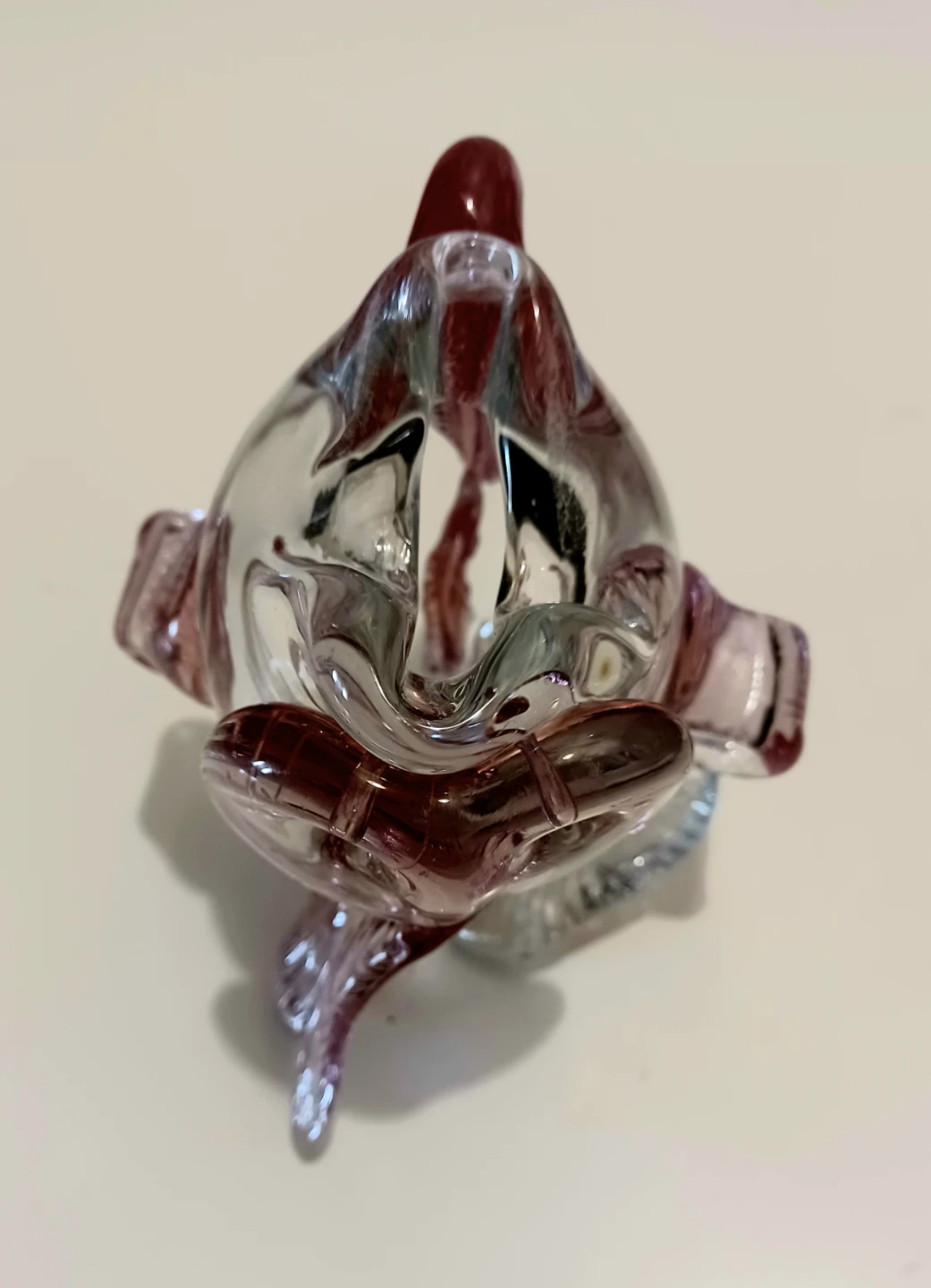 Sommerso Cranberry Glass Art Fish Figurine - photo 2