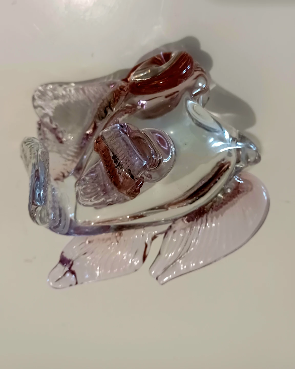 Sommerso Cranberry Glass Art Fish Figurine - photo 3