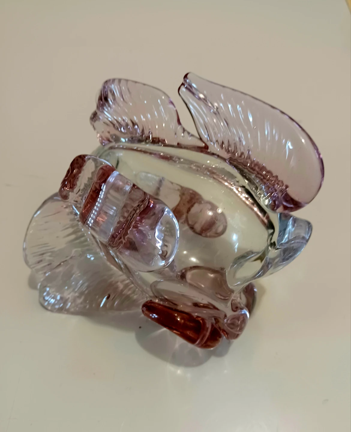 Sommerso Cranberry Glass Art Fish Figurine - photo 4