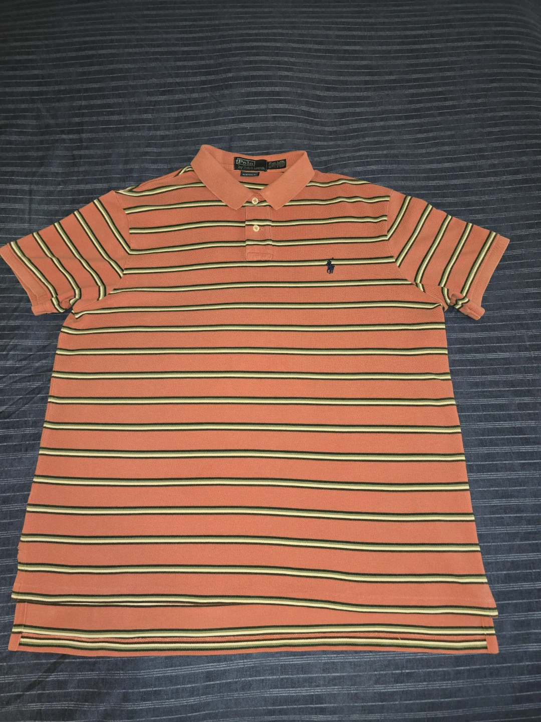 XL/TG - Ralph Lauren Men's Polo Striped Orange ( CLEAN)