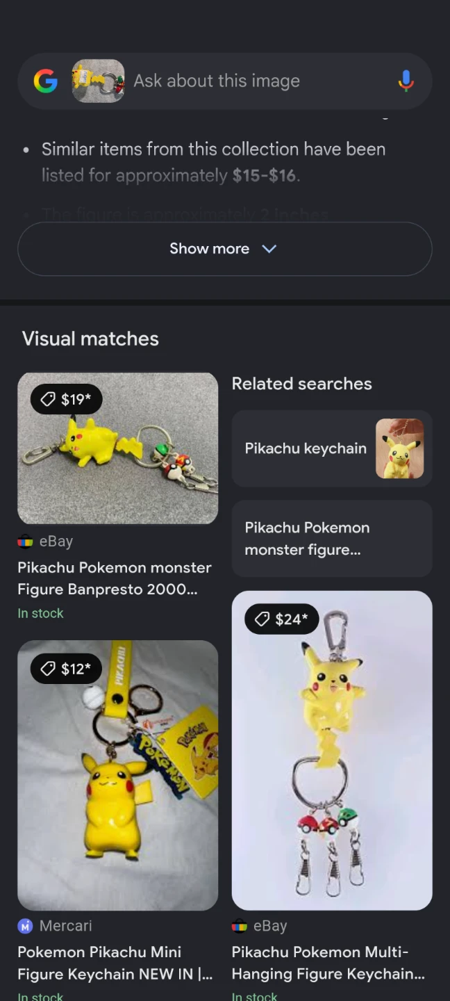Banpresto Pikachu Pokemon Keychain Figure - photo 3