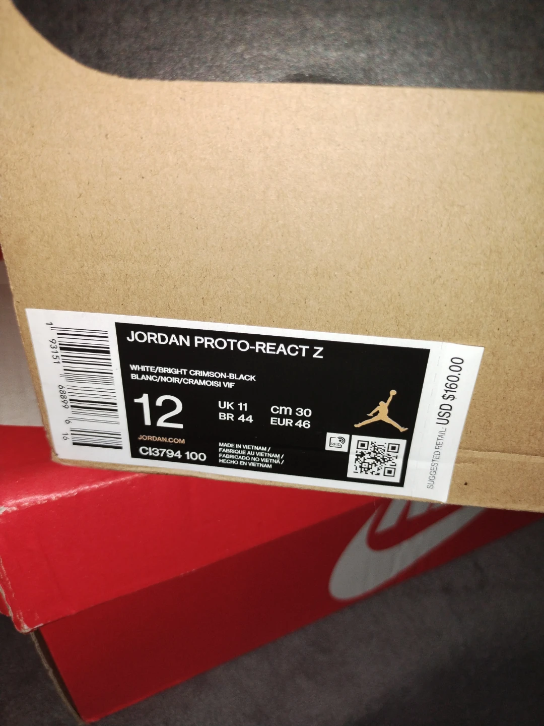 Jordan Proto-React Z Sneakers-, Size 12 - photo 3