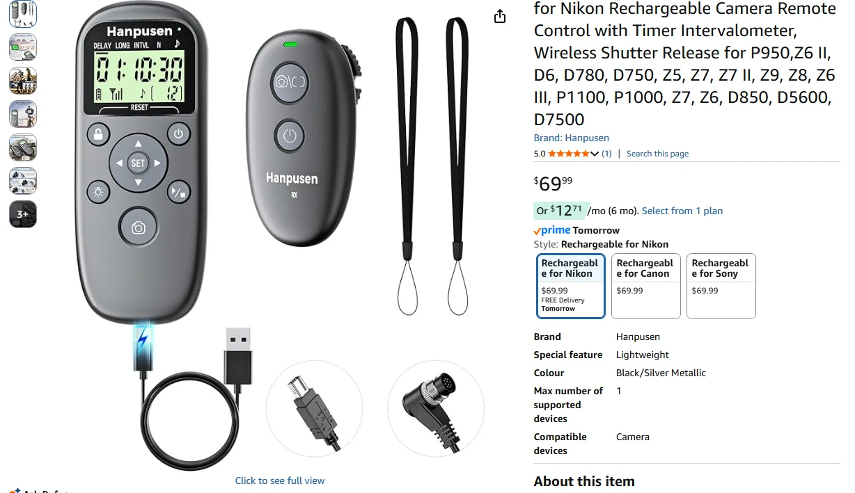 l Timer Remote Control for Nikon - photo 2
