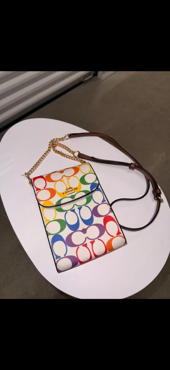 Coach Rainbow Signature Phone Crossbody Bag