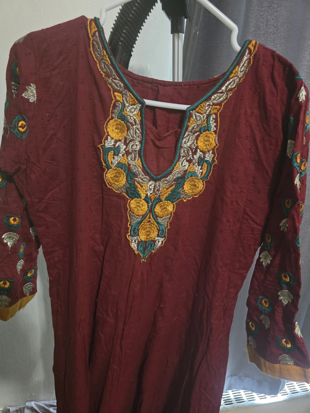 Maroon Embroidered anarkali Kurti. - photo 5