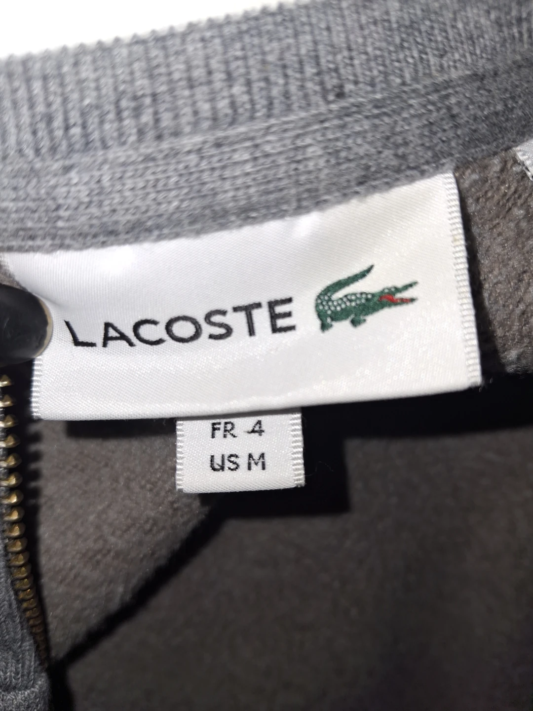 Lacoste Full Zip Sweatshirt Jacket - Grey - US M - photo 2