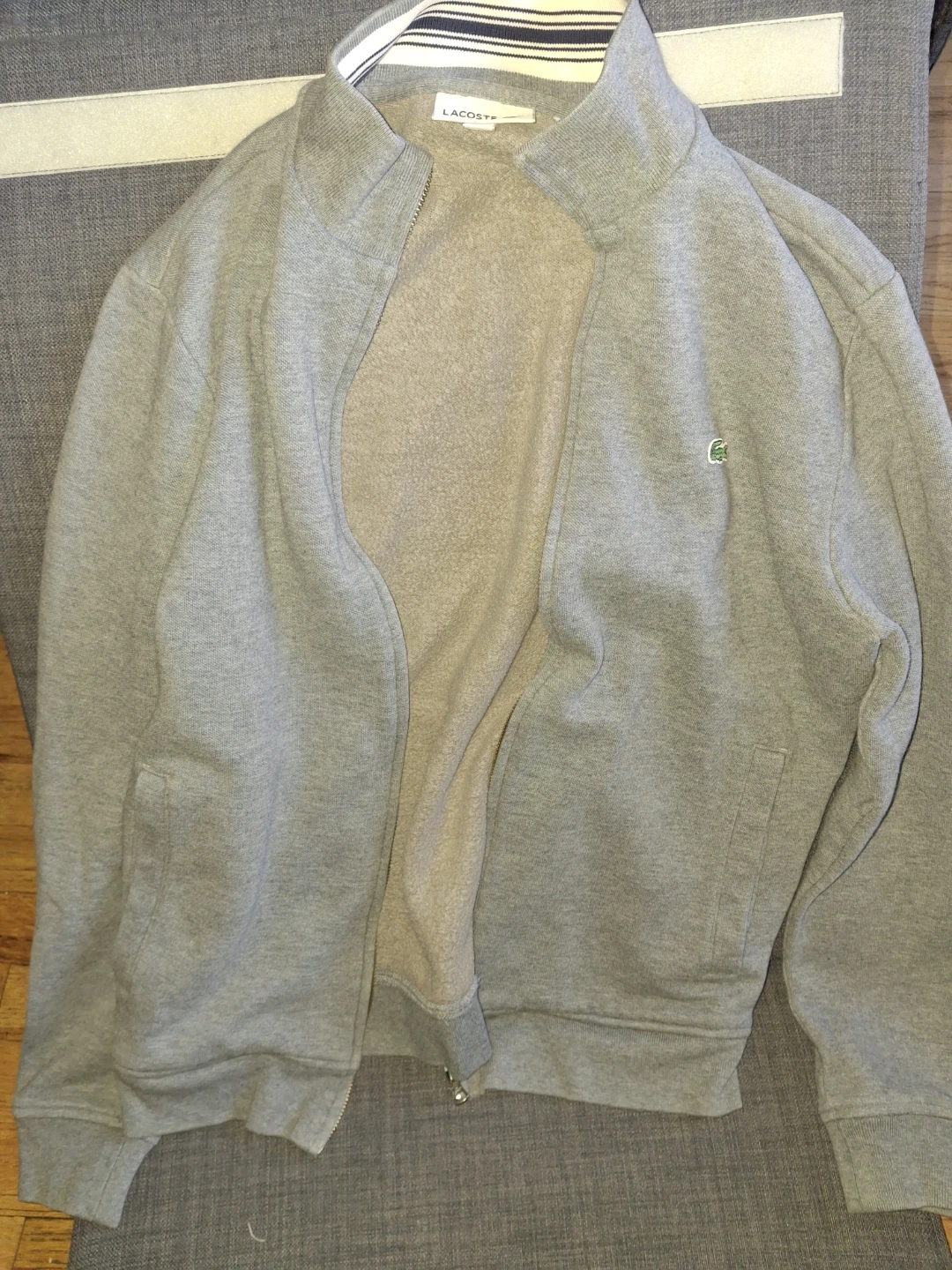 Lacoste Full Zip Sweatshirt Jacket - Grey - US M - photo 3