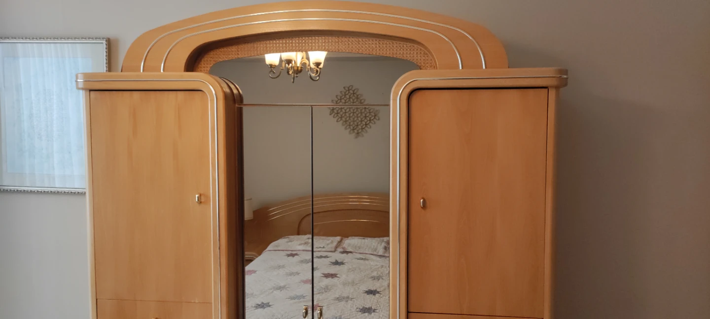 Vintage Bedroom Set: Dresser, Wardrobe, and Stool - photo 4