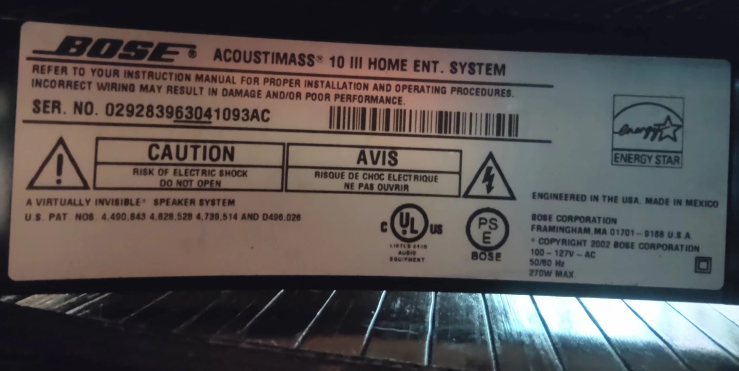 Bose Acoustimass 10 III Home Entertainment System