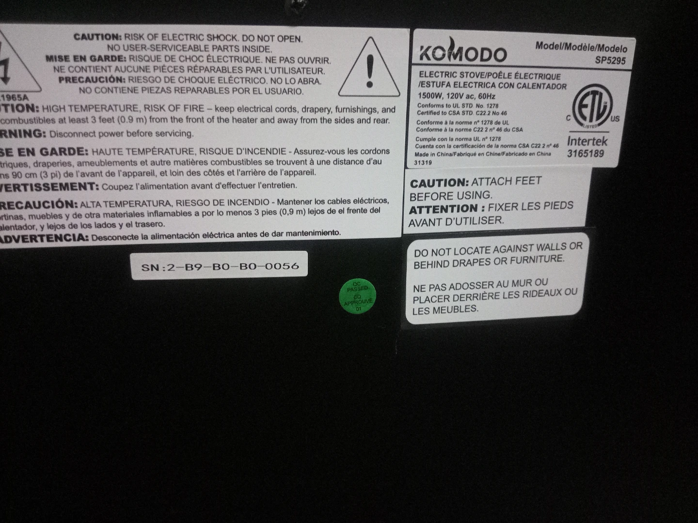 KOMODO Electric Stove SP5295 - photo 5