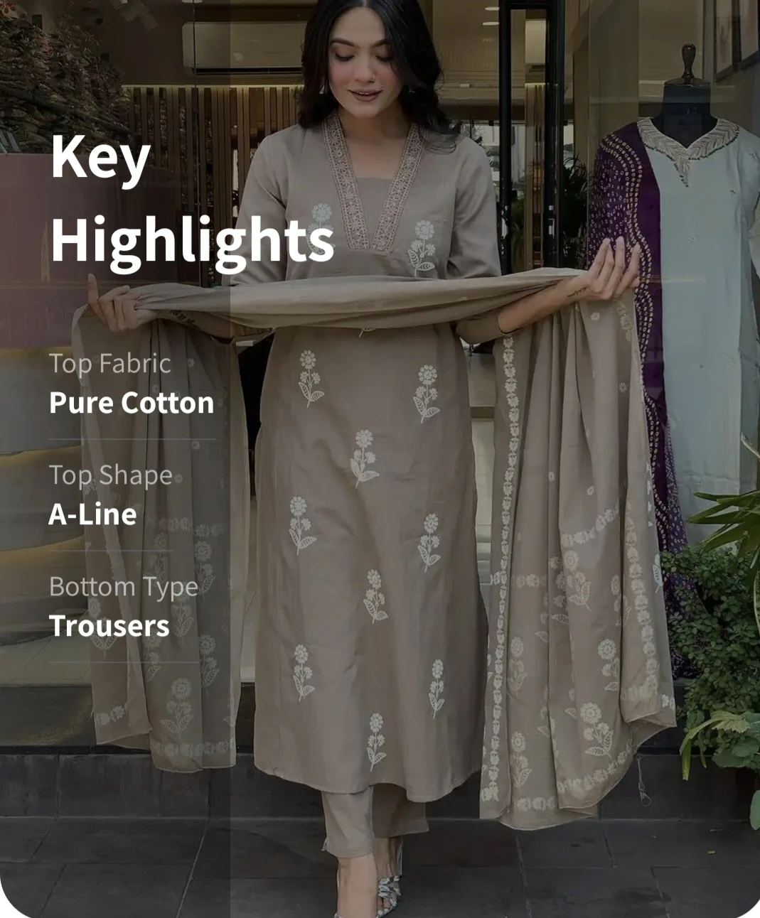 Pure Cotton 3-Piece Suit with Trousers - photo 4