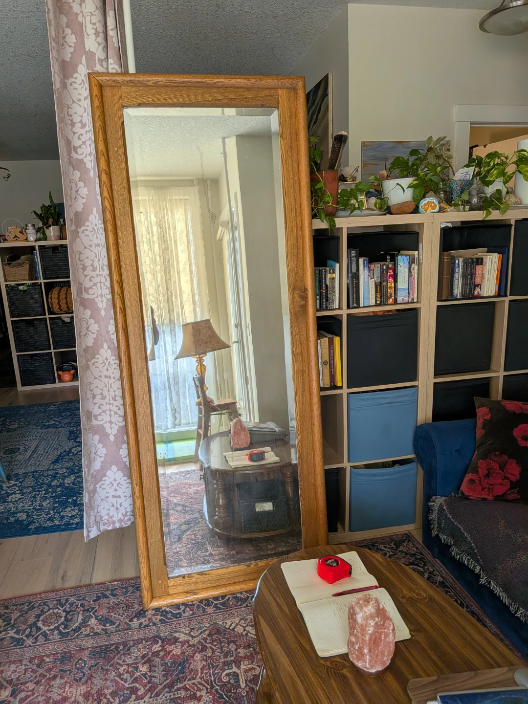 Huge Wooden Framed Full Length Mirror