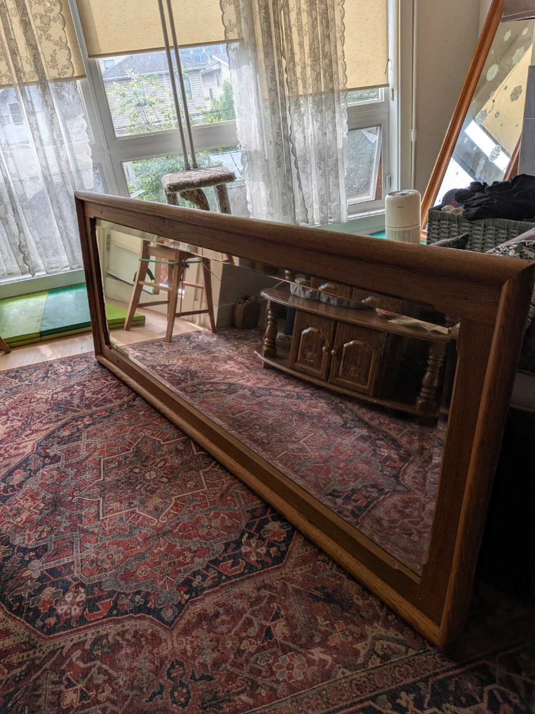 Huge Wooden Framed Full Length Mirror - photo 2