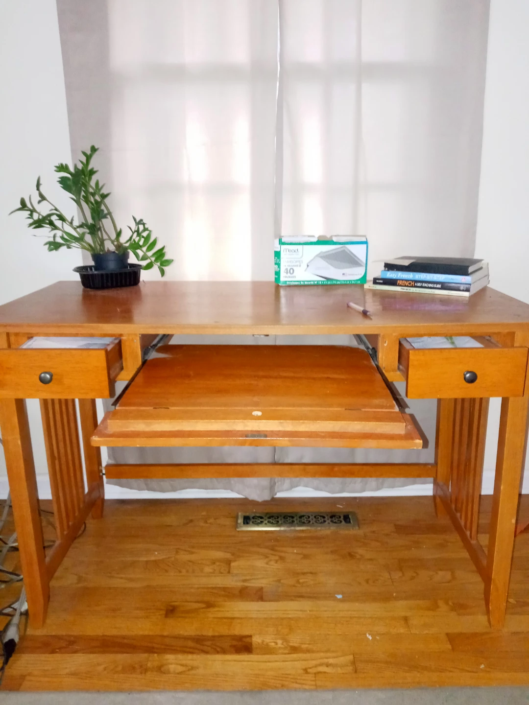 Wooden Writing Desk with Drawers - photo 2