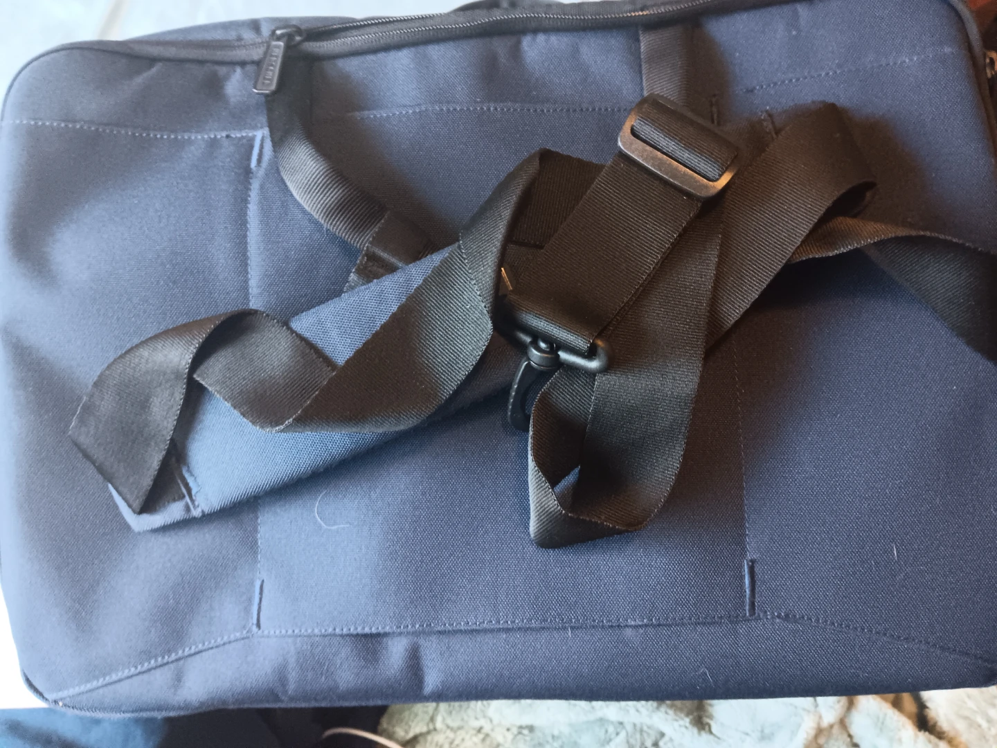 Dark Blue Duffle Bag with Shoulder Strap