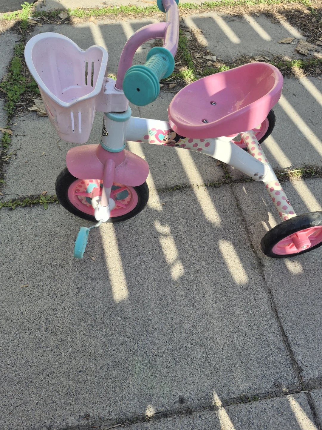 Pink Minnie Mouse Tricycle with Basket