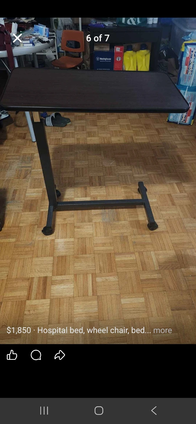 Adjustable Overbed Table with Wheels