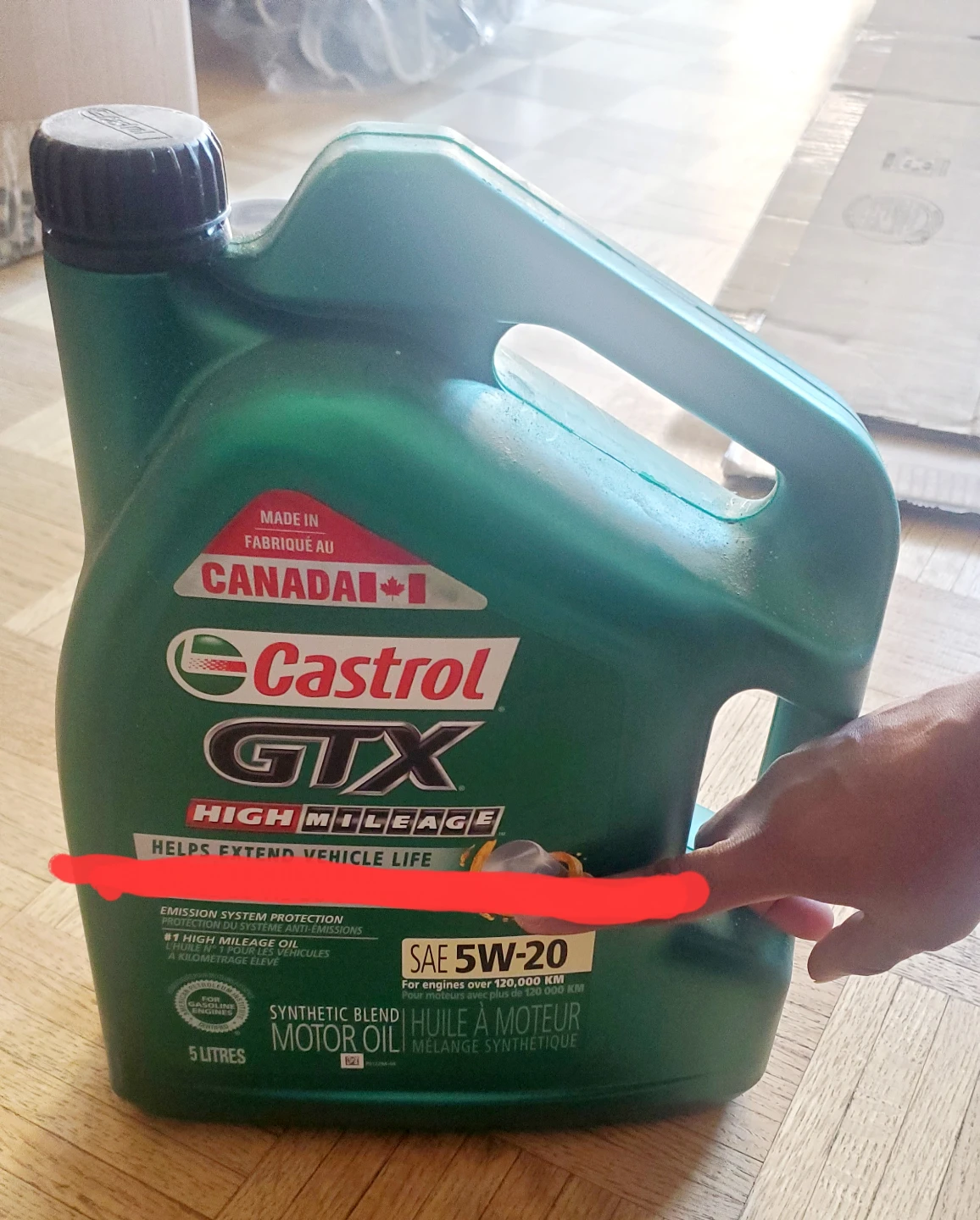 Castrol GTX High Mileage 5W-20 Synthetic Blend Motor Oil