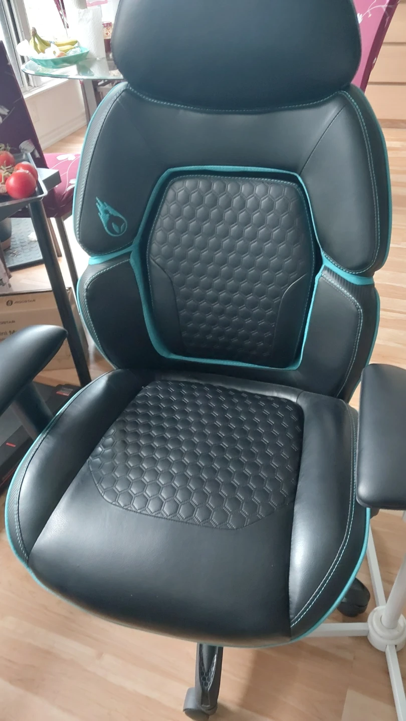Black Gaming Chair with Teal Accents