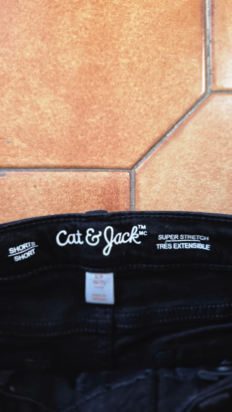 Cat & Jack Black Super Stretch Denim Shorts - Size 12 - photo 2