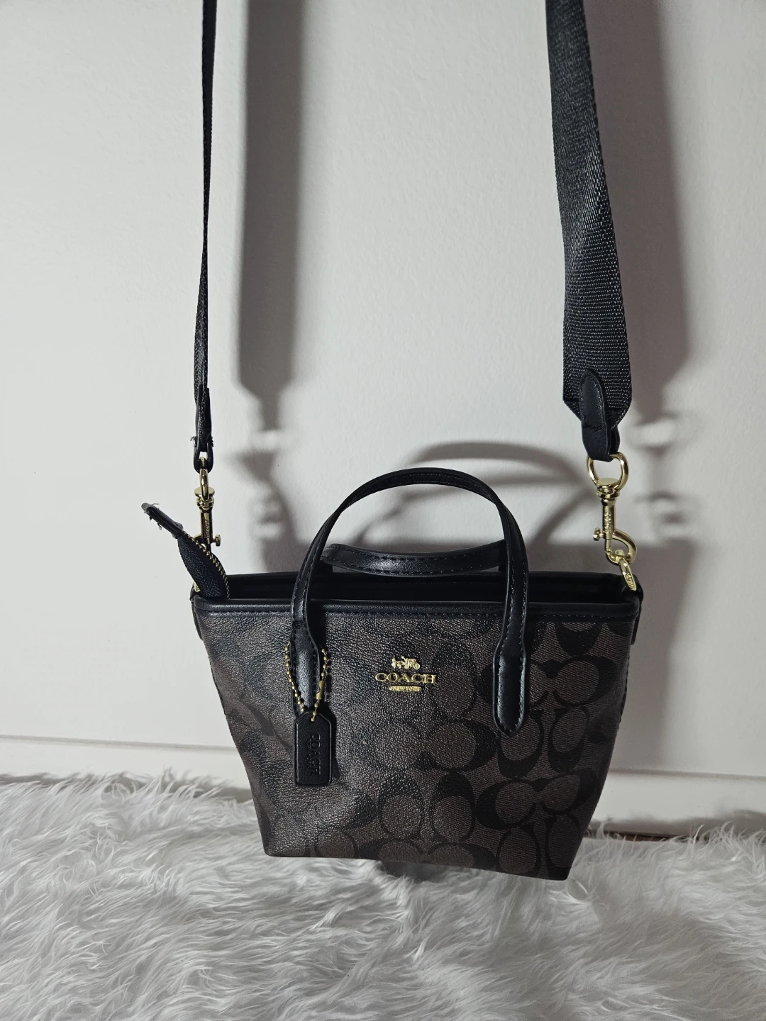 Coach Monogram Mini Tote Bag with Strap
