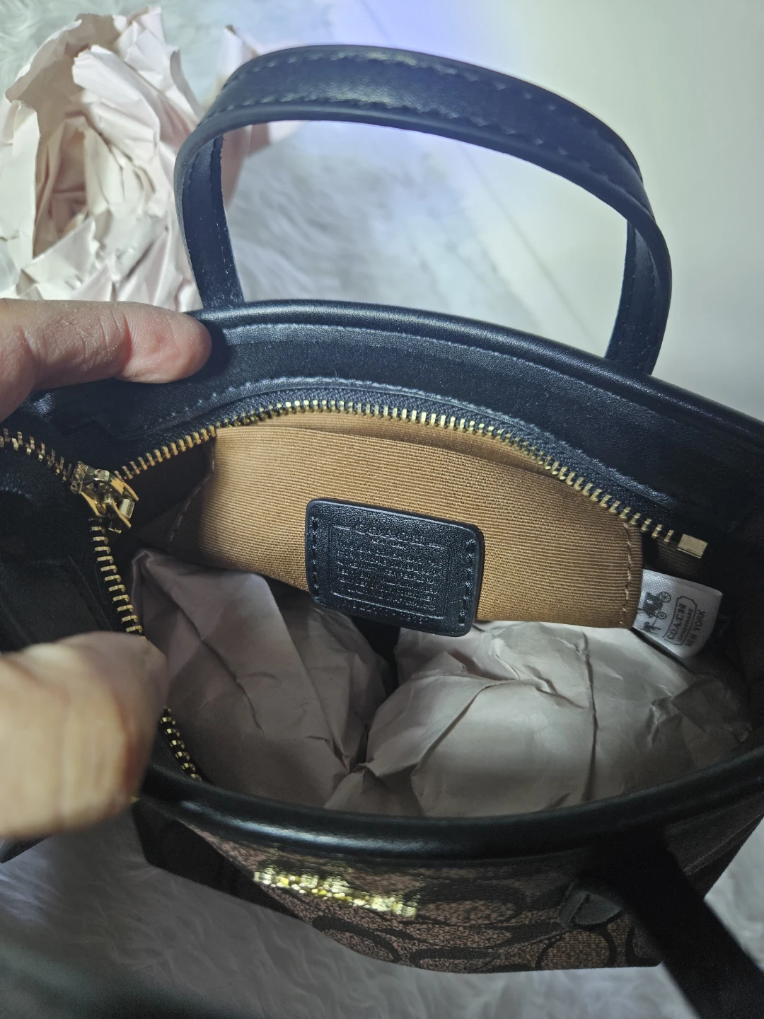 Coach Monogram Mini Tote Bag with Strap - photo 3