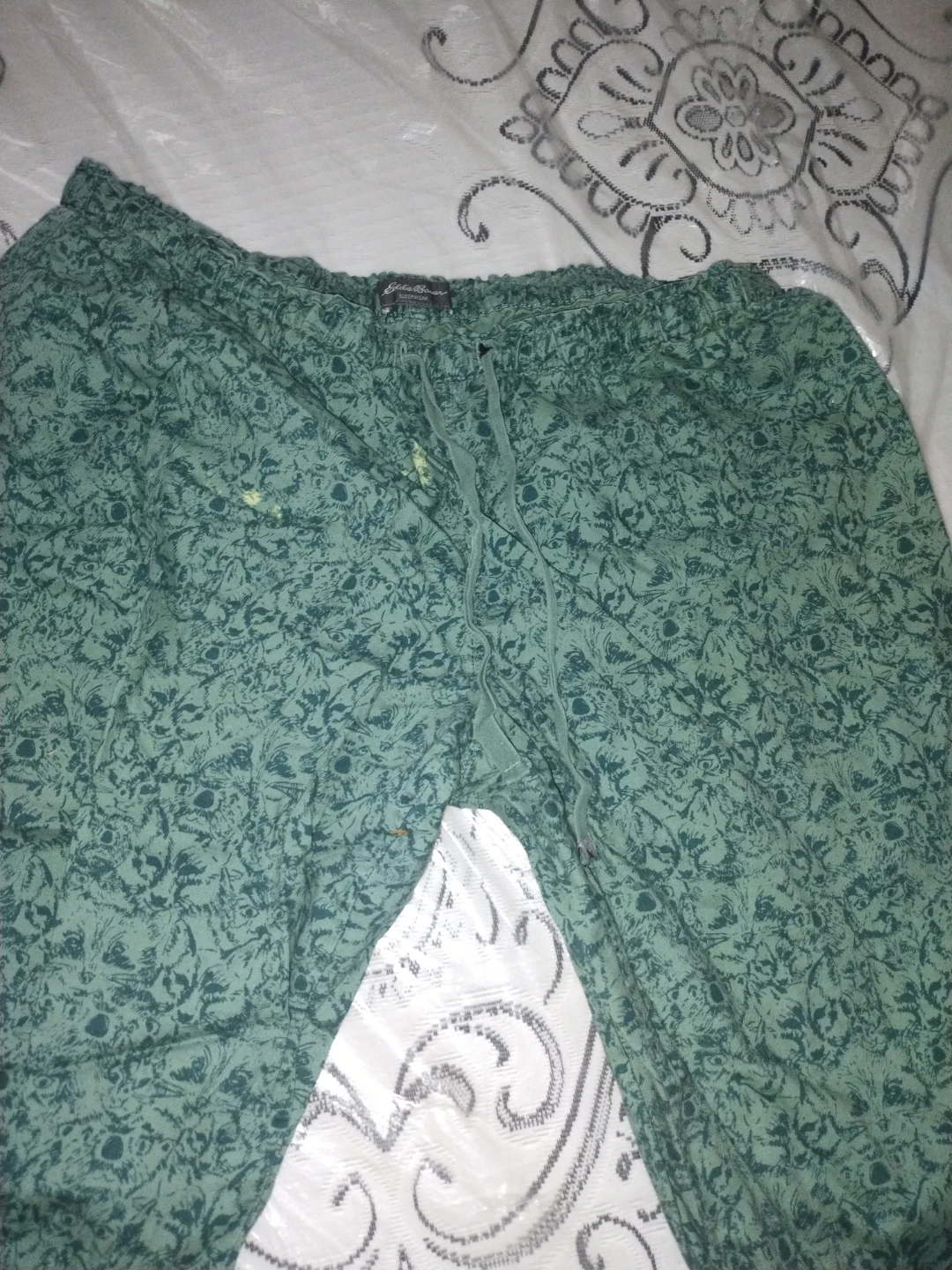 Eddie Bauer Women's Sleepwear XL Green Patterned Pants - photo 2