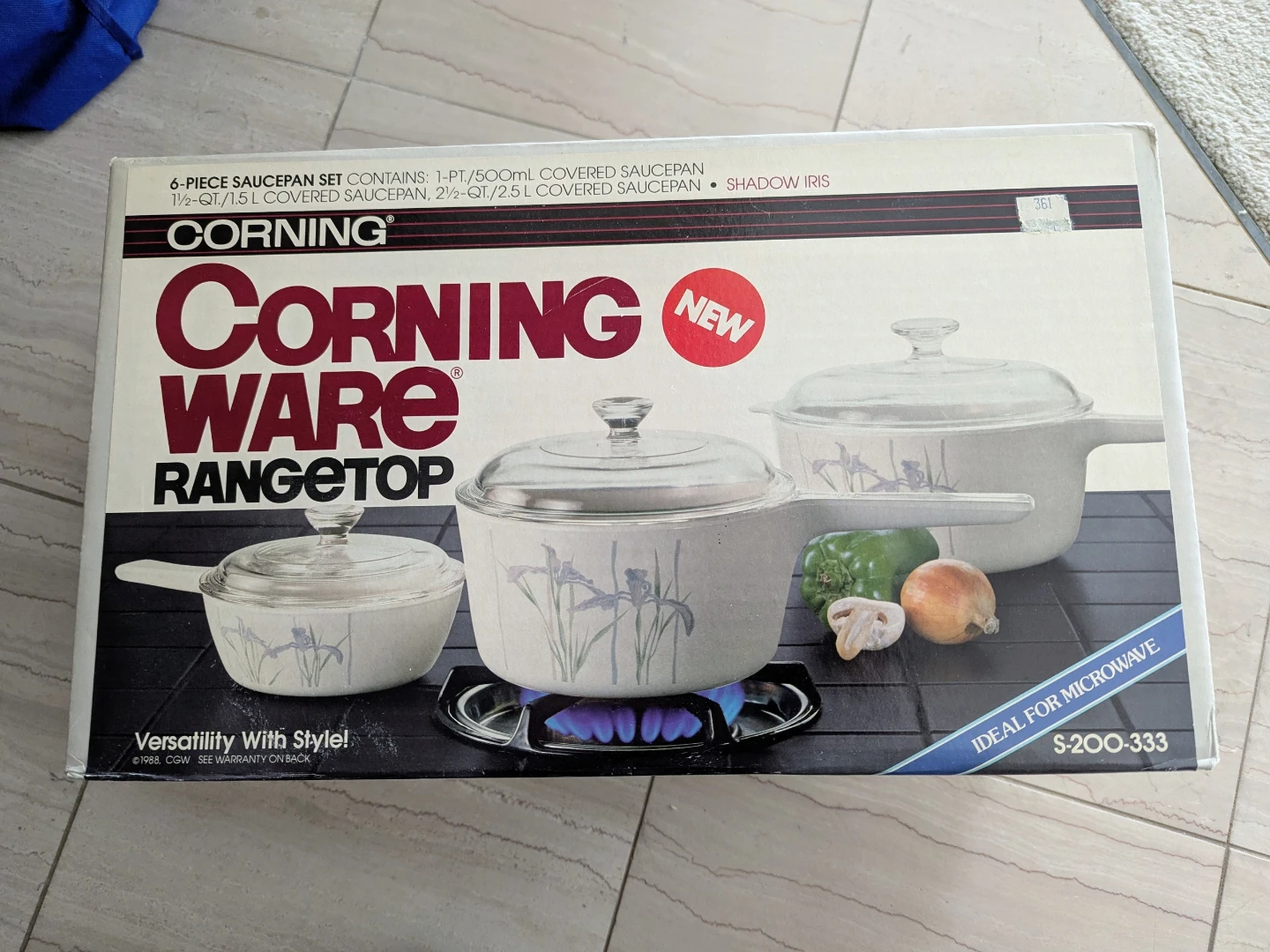 New CorningWare 6-Piece Shadow Iris Saucepan Set