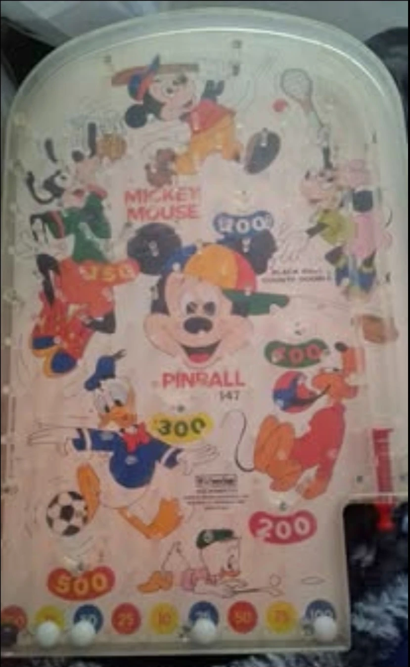 Vintage Mickey Mouse Pinball Game Toy