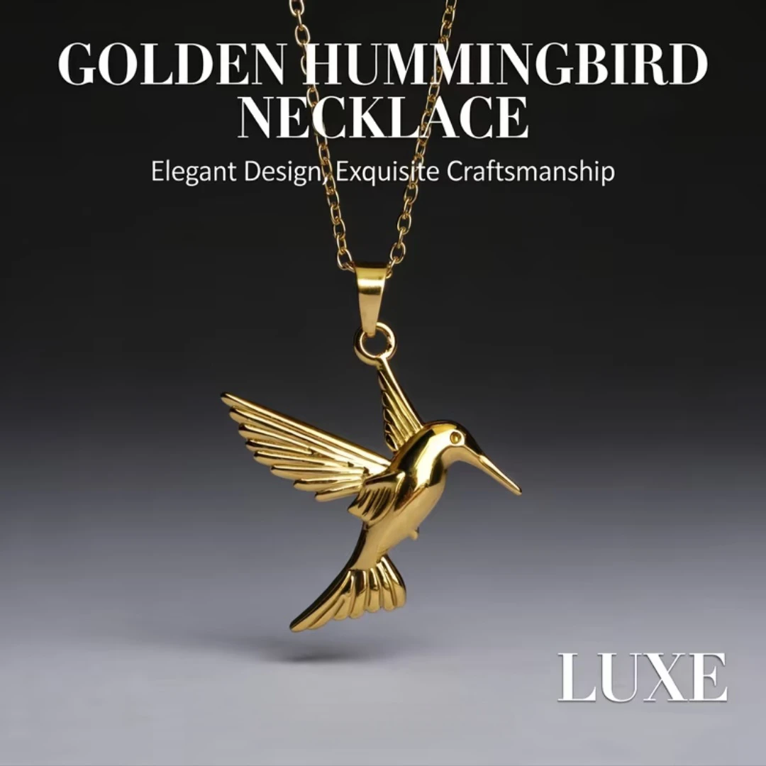 Golden Hummingbird Necklace