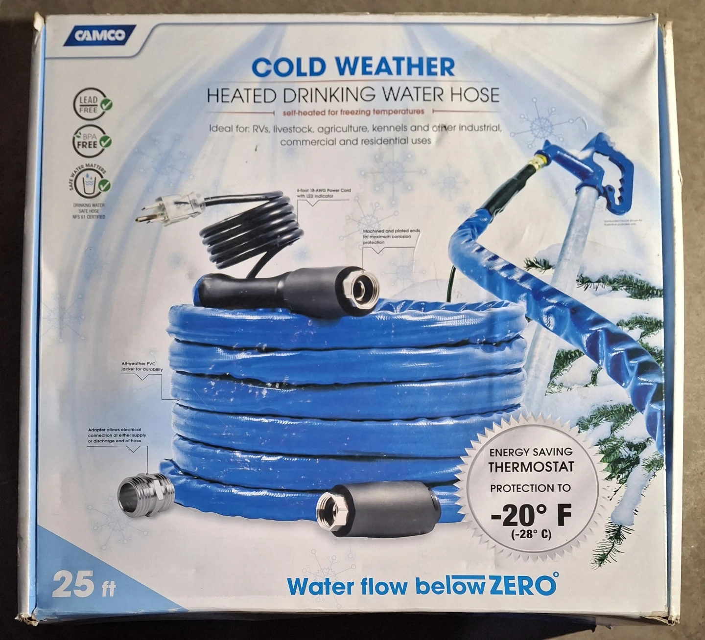 Heated drinking water hose