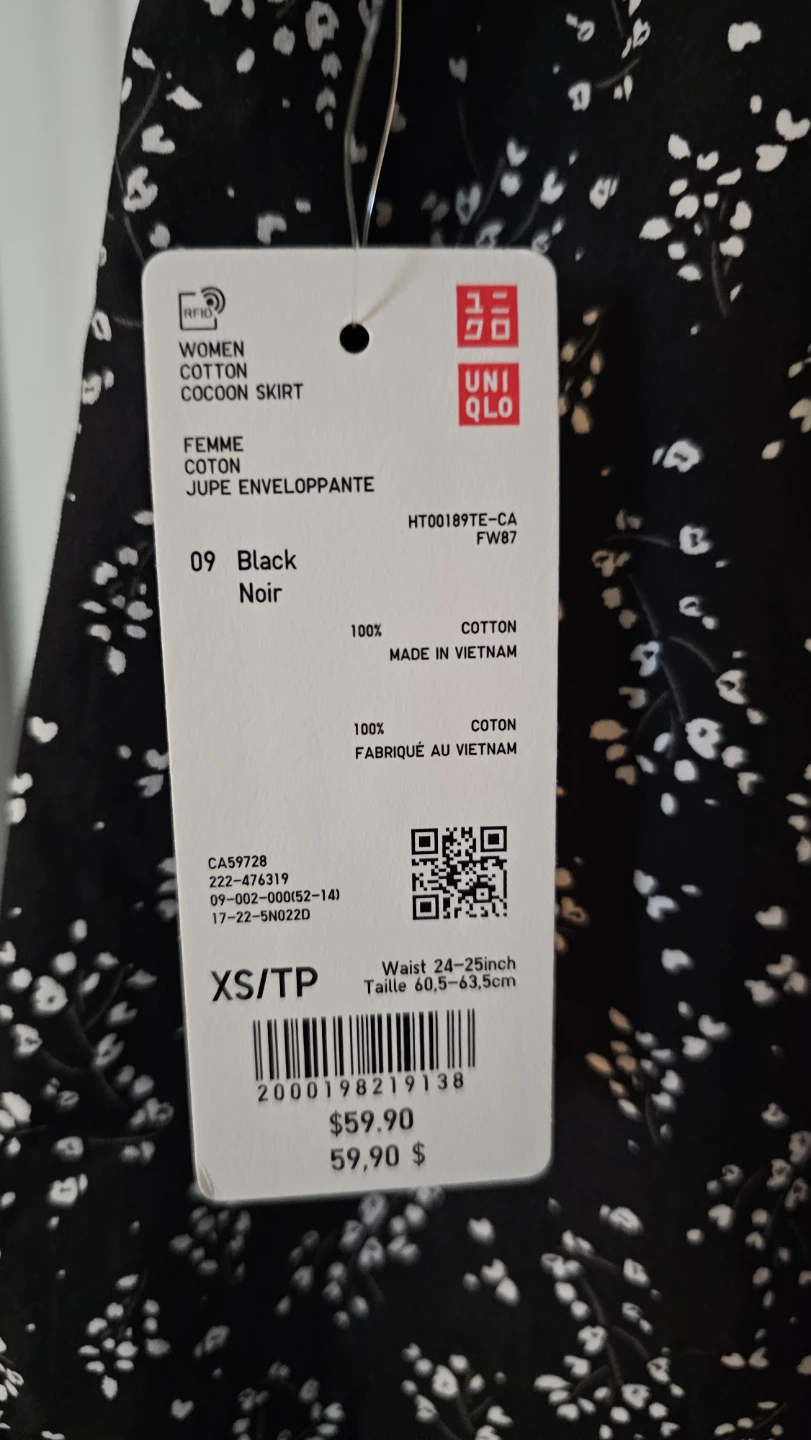 [NEW] UNIQLO Women's Cotton Cocoon Skirt - Black XS - photo 2