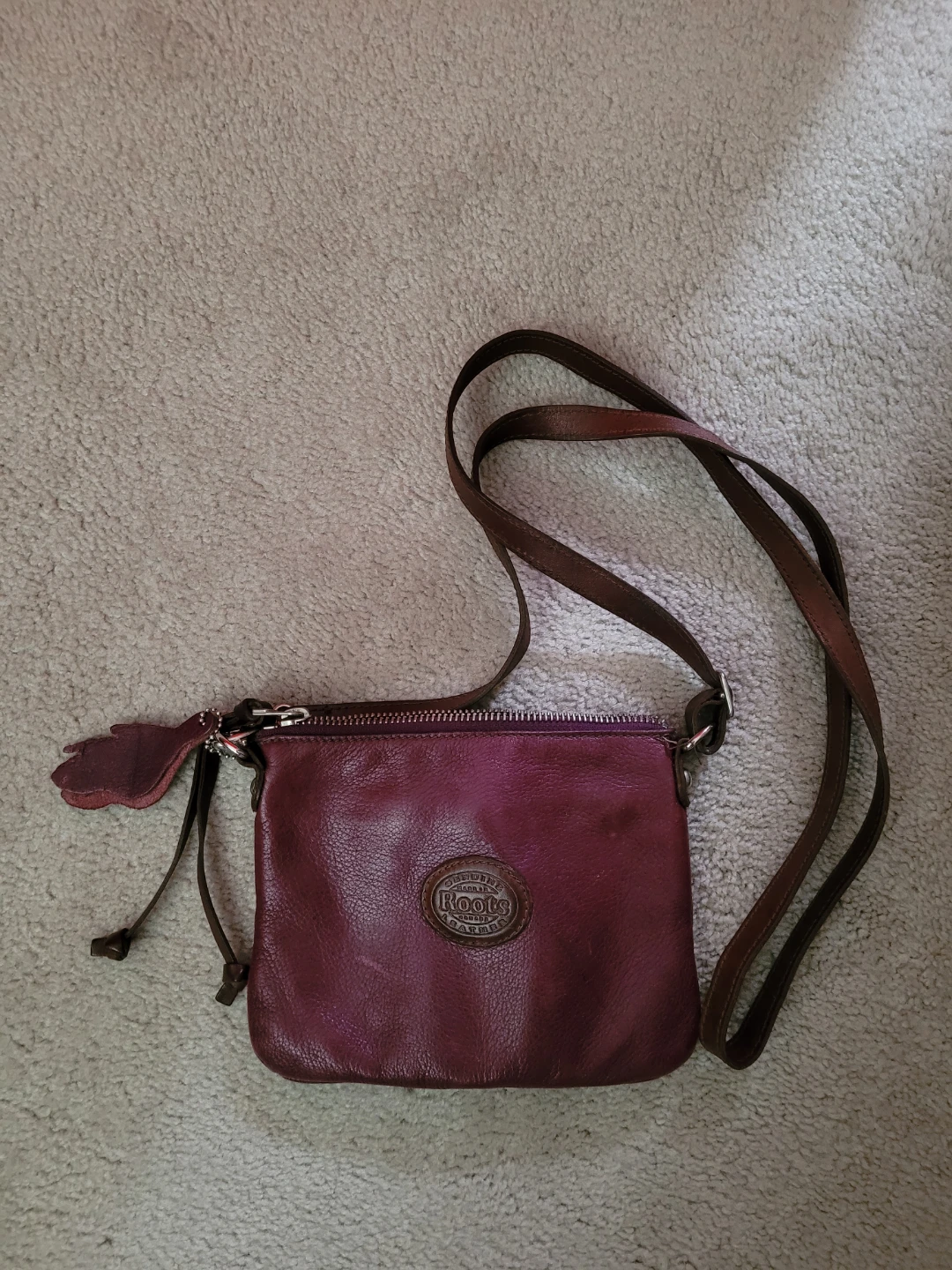 Roots Leather Crossbody Bag