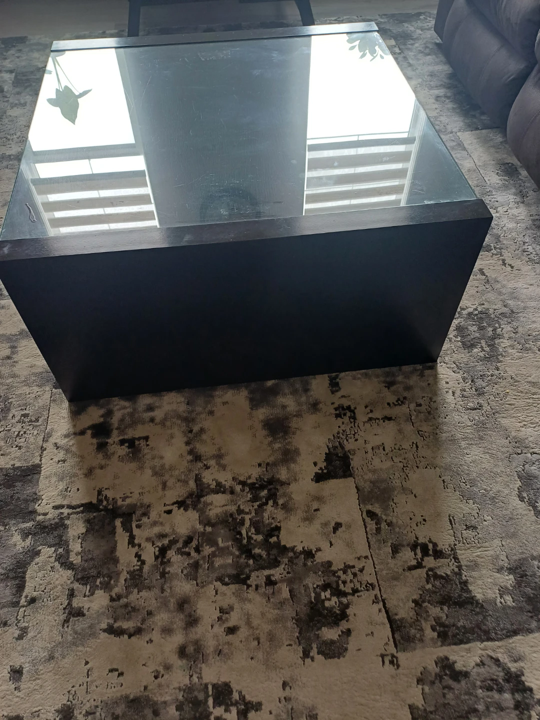 Square Coffee Table with Glass Top