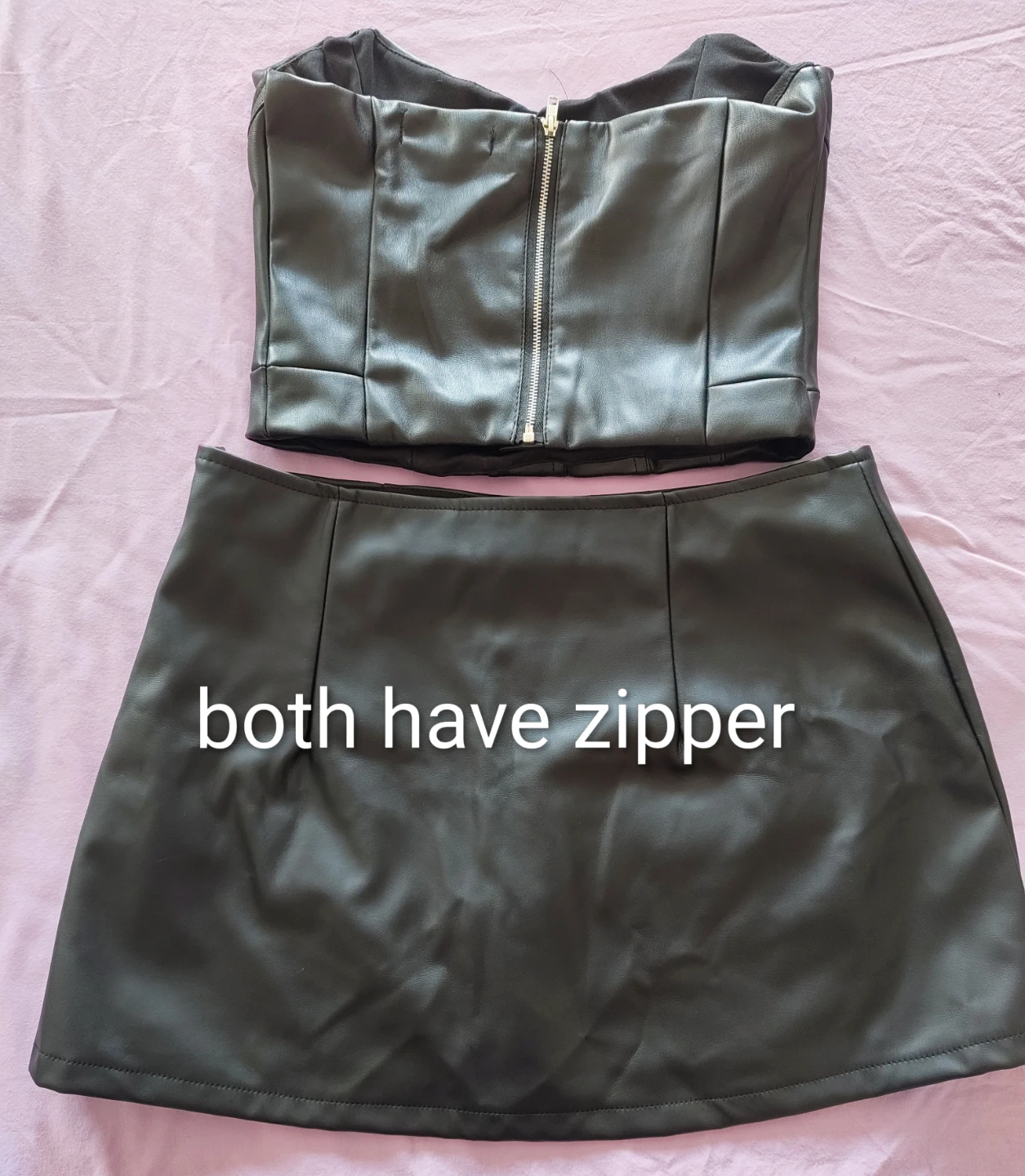 Refuge Faux Leather Corset Top & Mini Skirt Set - photo 2