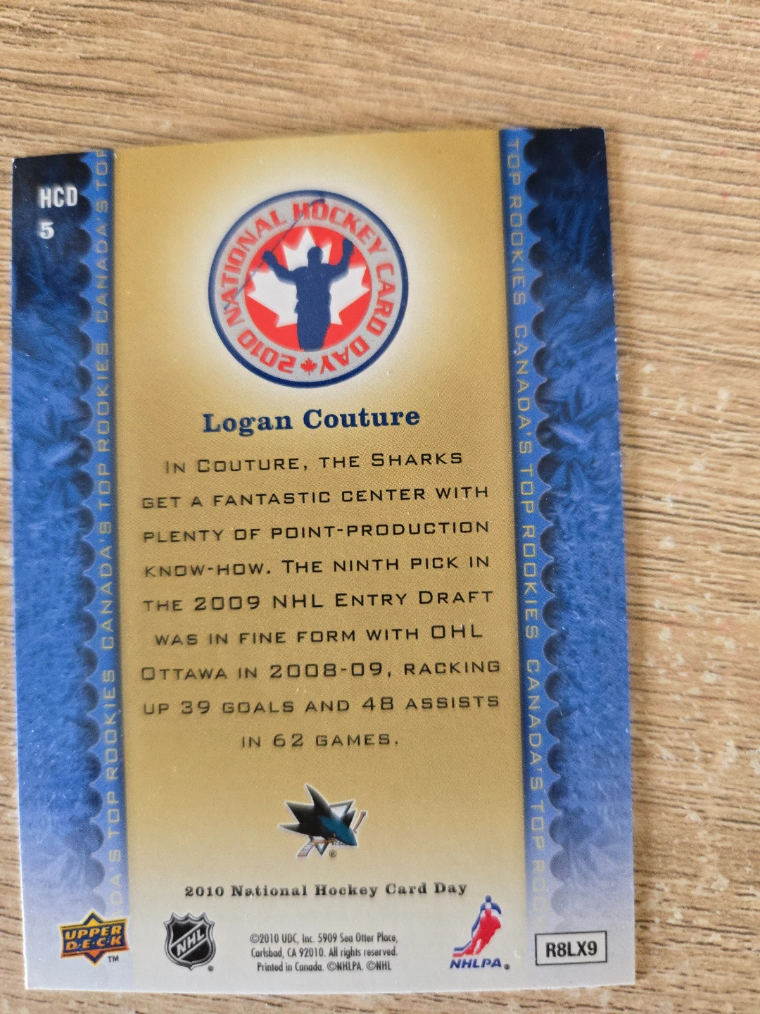 Upper Deck 2010 Logan Couture Rookie Card - photo 2