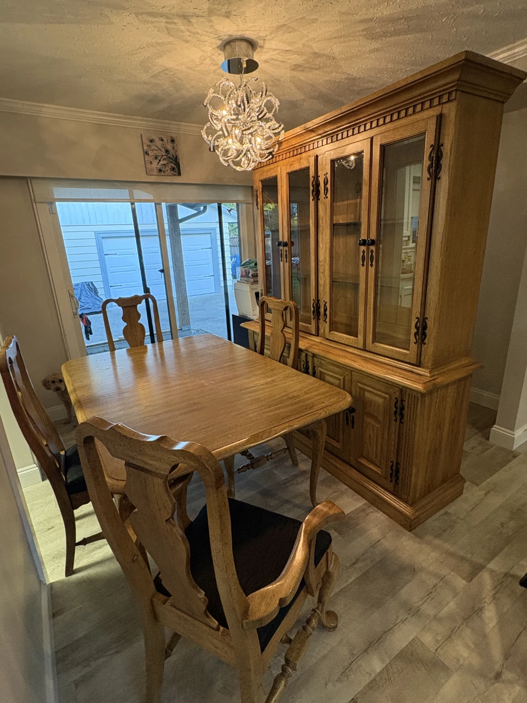Solid Wood China Cabinet with Glass Doors