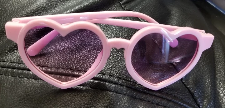 Kids Pink Heart Sunglasses