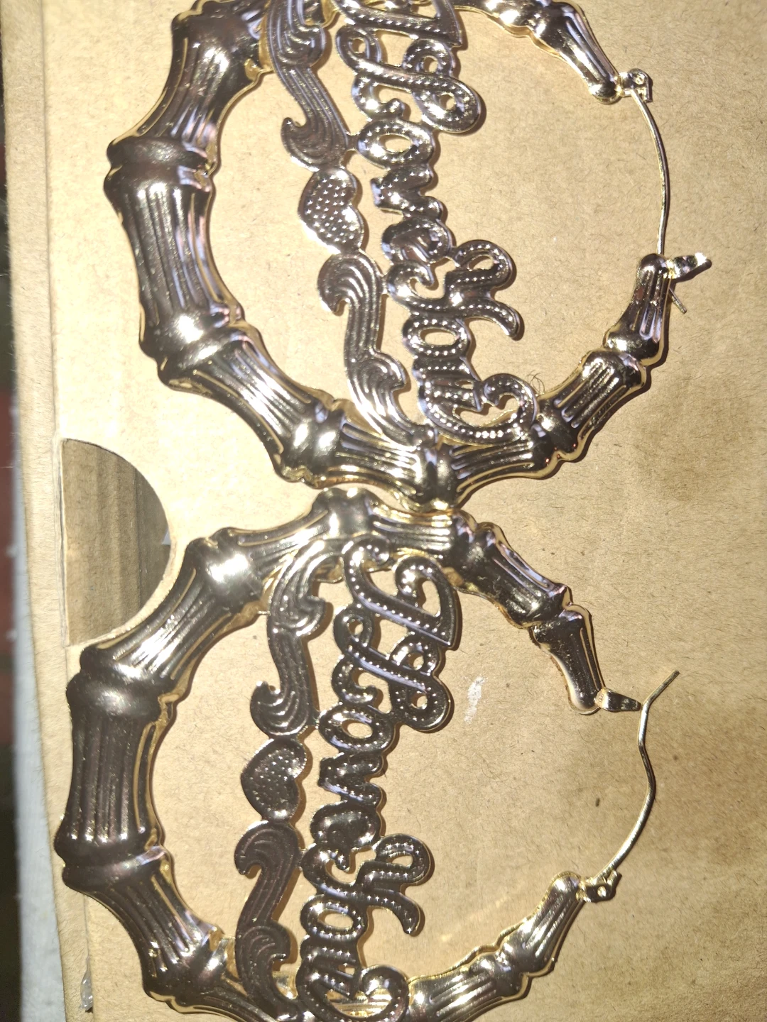 Gold Bamboo Hoop Earrings - photo 3