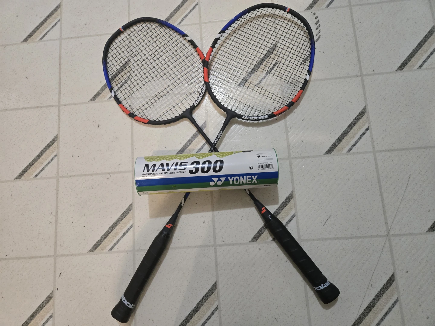 Babolat Badminton Rackets and Yonex Mavis 300  Bundle